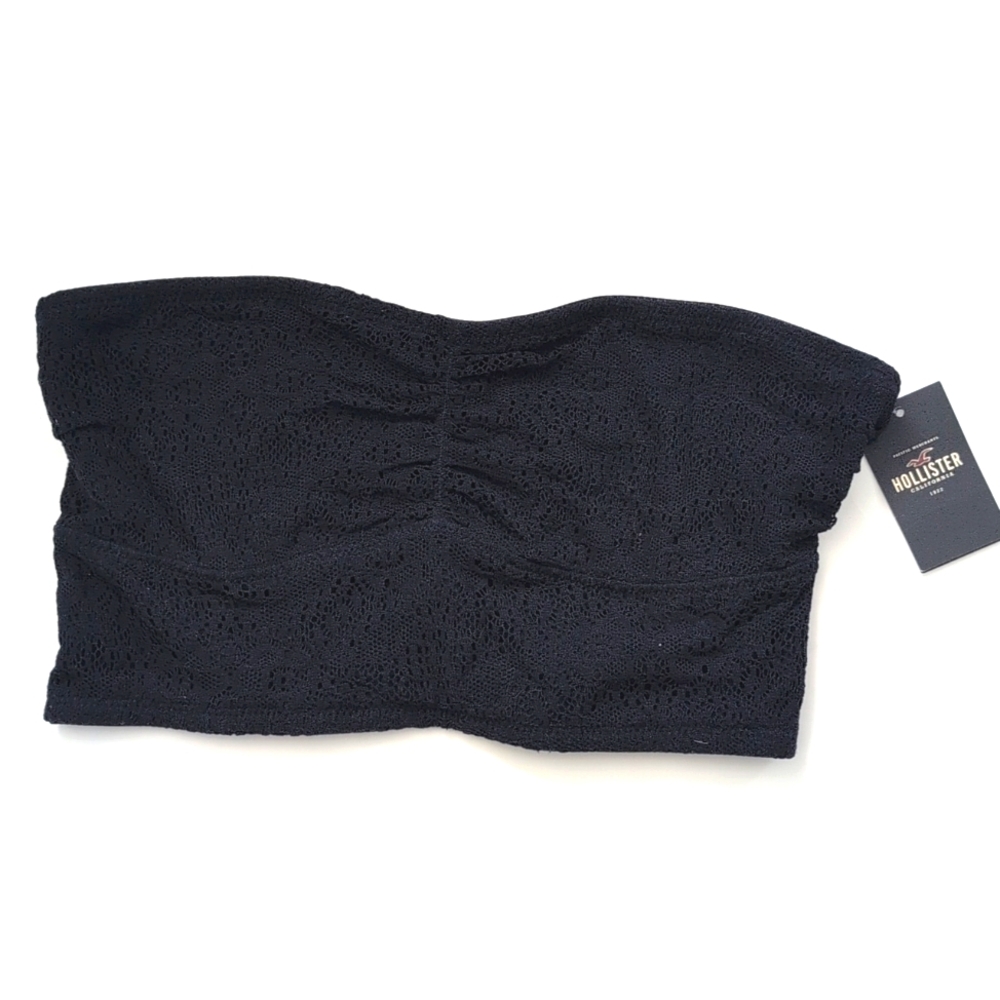 3/$20 NWT Hollister Gilly Hicks Navy Blue Strapless Lace Bandeau Top Size Small